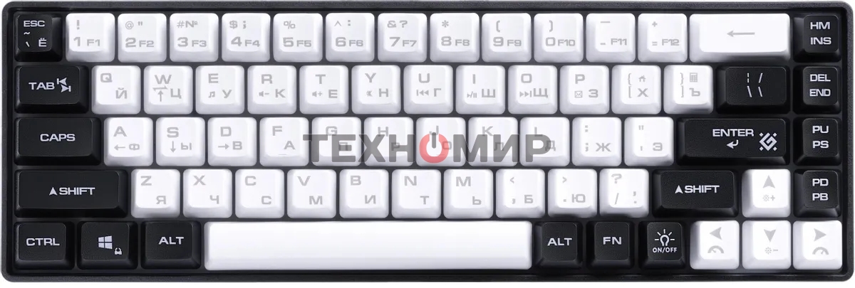 Клавиатура проводная игровая Defender Aris GK-349 RU,черный/белый,68кн+FN,радуж,1.5м