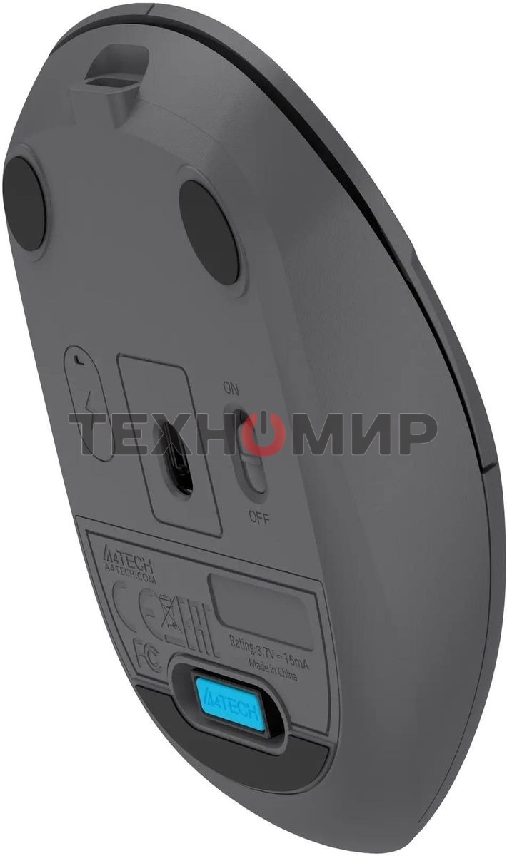 Мышь беспроводная A4Tech Fstyler FG15CS Air2 серый, 1200 dpi, радиоканал, USB, кнопки - 3