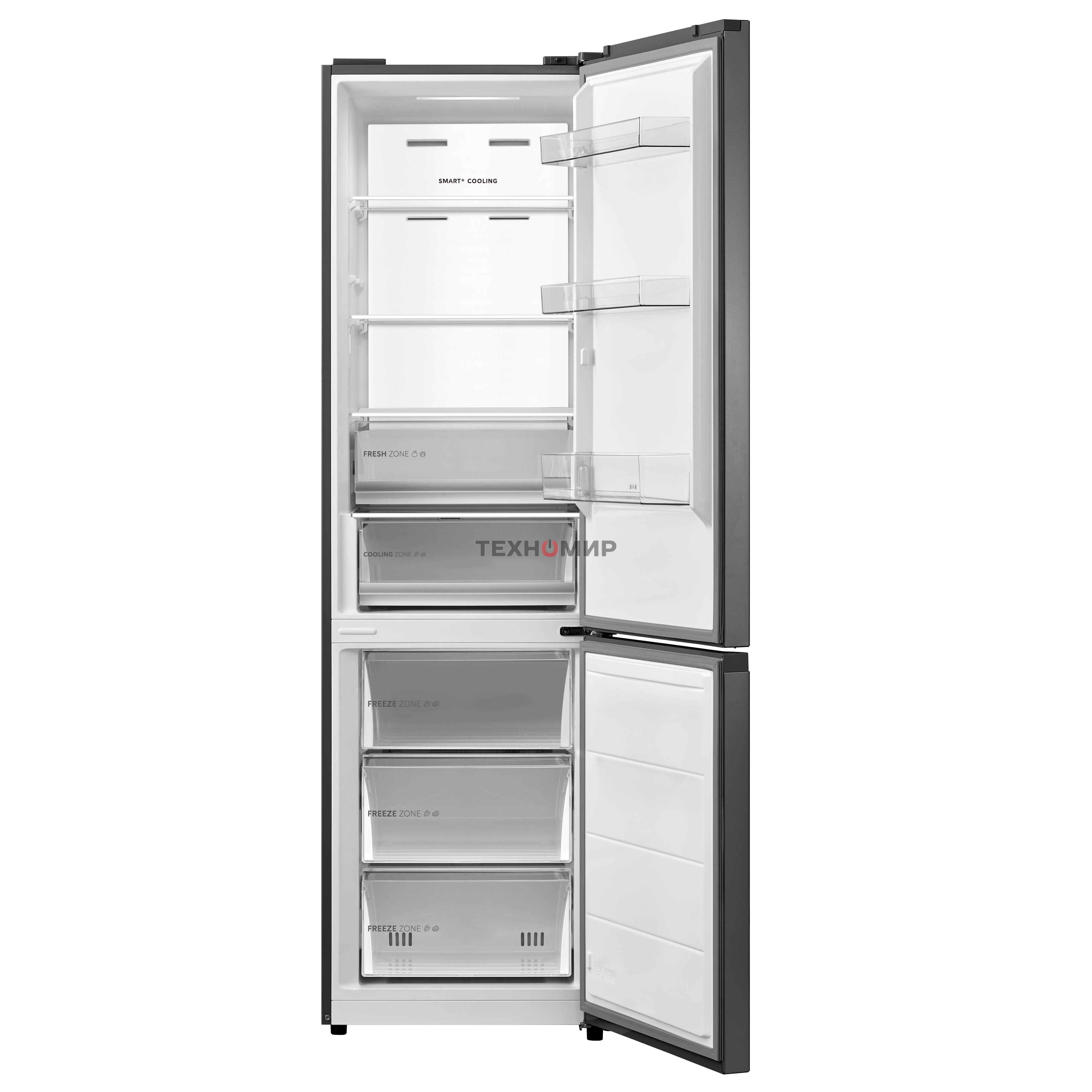 Холодильник Midea MDRB519MGE46ID нержавеющая сталь двухкамерный 263/123л морозилка снизу, No Frost