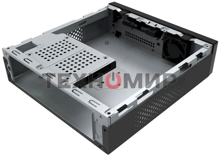 Компьютерный корпус Slim Case Powerman ME100S-BK front fan 4cm, 120W adapter, Mini ITX, VESA