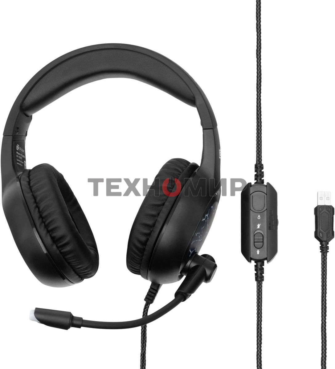 Наушники с микрофоном Oklick HS-L930G SNORTER черный/синий 2м мониторные USB оголовье (HS-L930G)