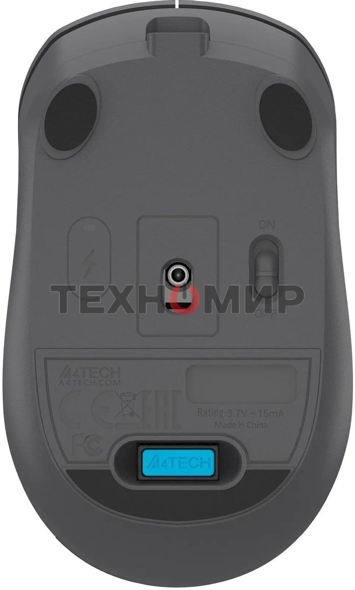 Мышь беспроводная A4Tech Fstyler FG15CS Air2 серый, 1200 dpi, радиоканал, USB, кнопки - 3