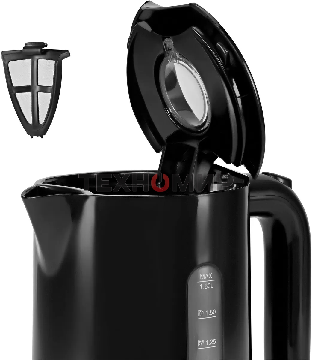 Чайник электрический Polaris PWK 1803C Water Way Pro, пластик Черный