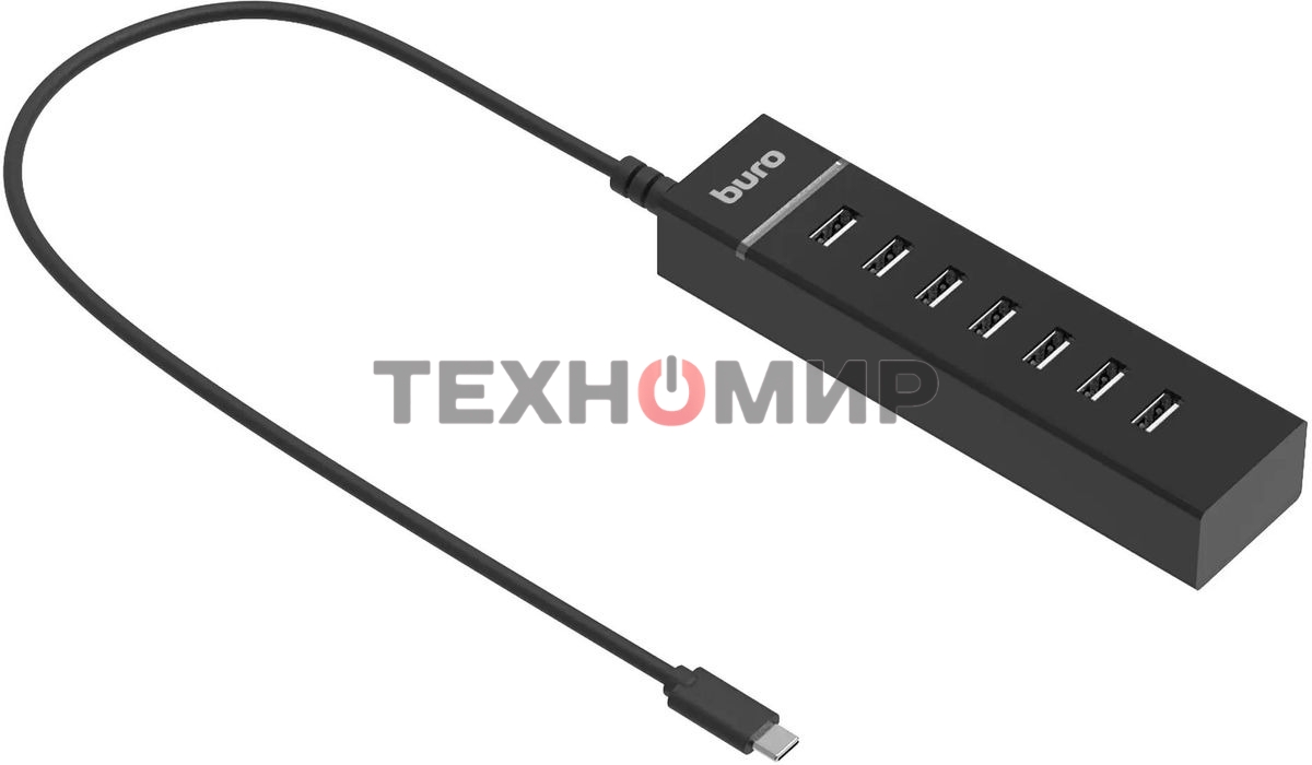 Разветвитель USB-C Buro BPH-C-P107 7порт. черный