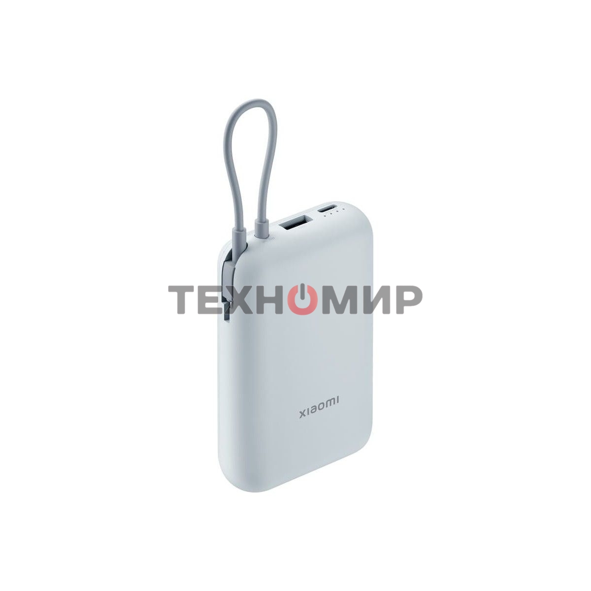 Портативный аккумулятор Xiaomi Power Bank 10000mAh (встроенный кабель) Ледяной синий GL