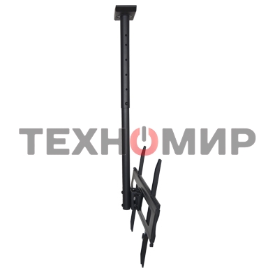 Потолочное крепление Wize Pro CU6560A для дисплеев 37 75, Max VESA 600x400, наклон -3°/+10°, поворот 360°, длина штанги 91-150 см, до 50 кг, черный