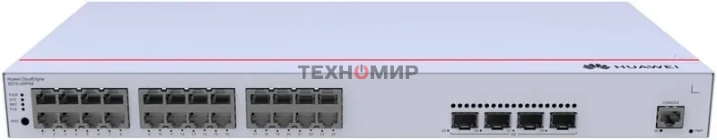 Коммутатор Huawei S310-24P4S L2+ (static router), 24*10/100/1000BASE-T ports, 4*GE SFP ports, POE+(370W)