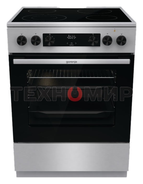 Плита электрическая Gorenje GECS6C70XC серебристый, конфорок 4 электрических, духовка 71 л, 60 см x 85 см x 60 см