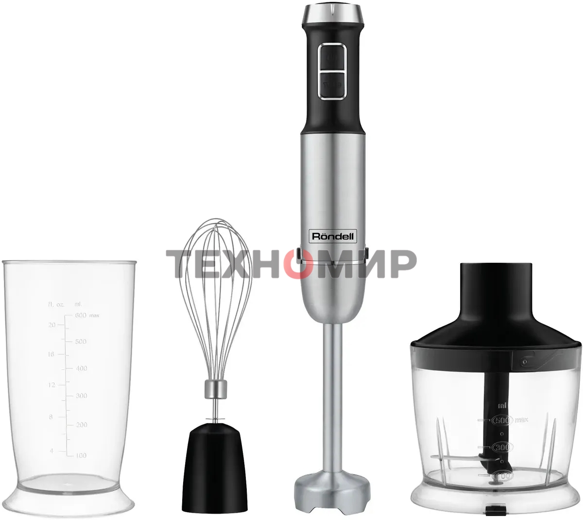 Блендер погружной Rondell RDE-1306 1200 Вт, черный/серебристый