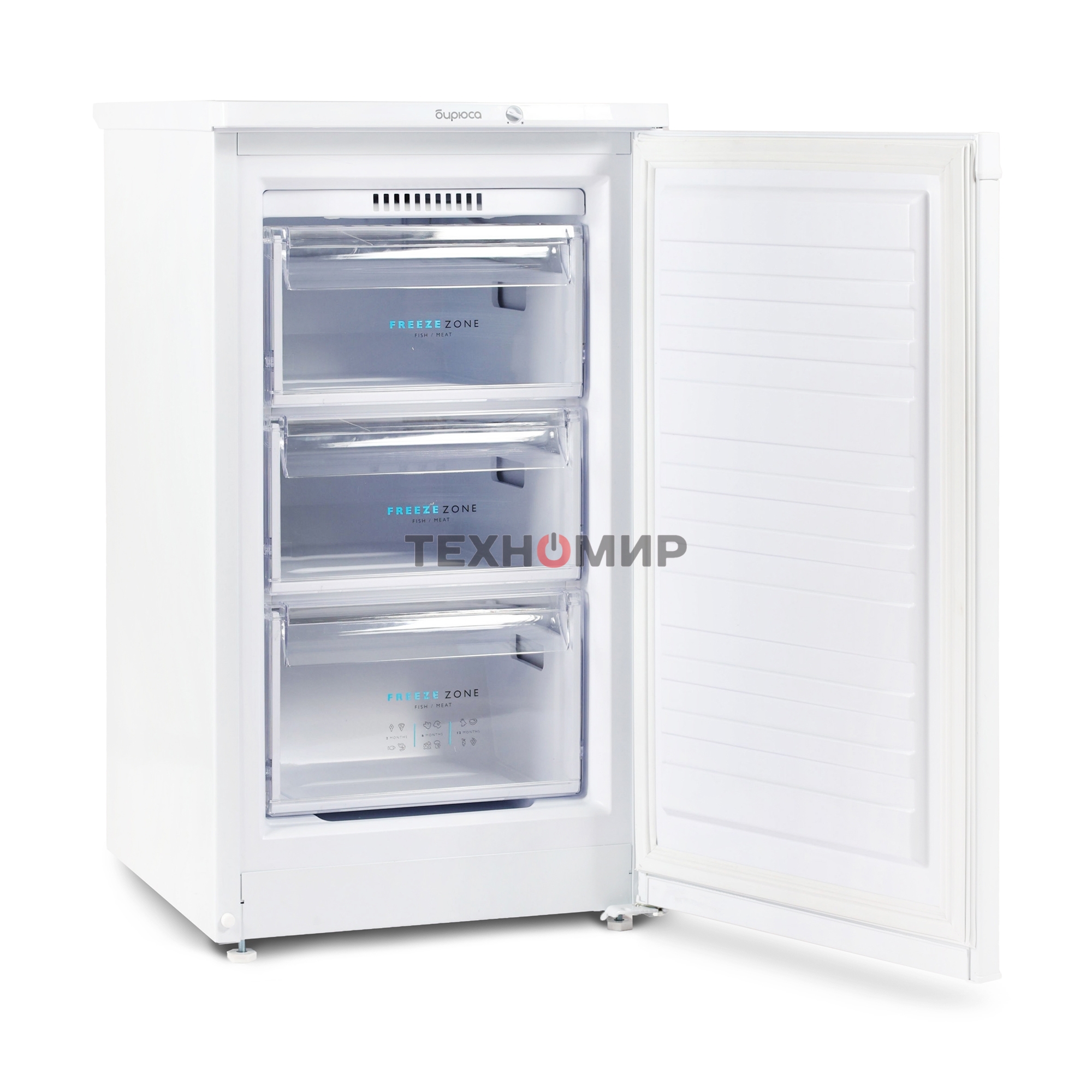 Морозильная камера Бирюса 412 белый, 80л, 3 ящика