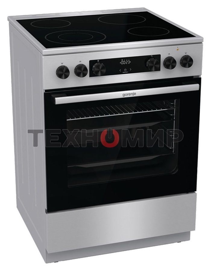 Плита электрическая Gorenje GECS6C70XC серебристый, конфорок 4 электрических, духовка 71 л, 60 см x 85 см x 60 см