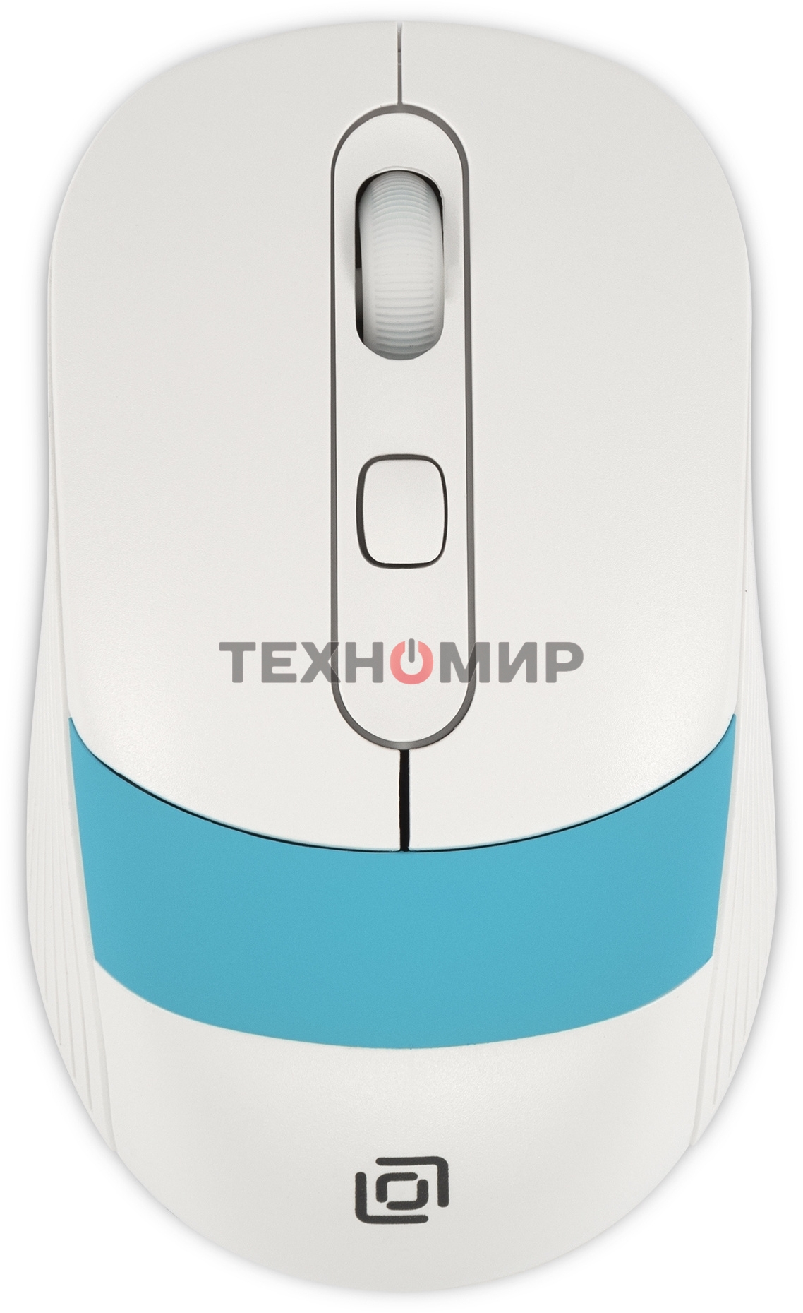 Мышь беспроводная Oklick 310MW белый/синий, 3200 dpi, радиоканал, USB, кнопки - 4