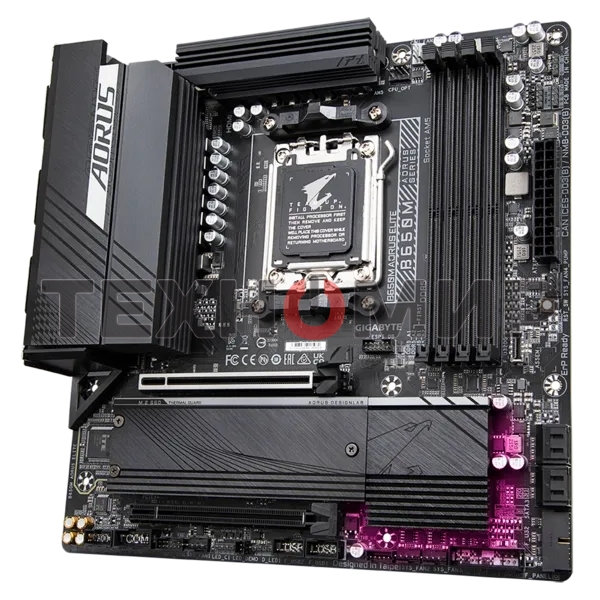 Материнская плата Gigabyte B650M AORUS ELITE, Socket AM5, AMD B650, 4xDDR5, 4xSATA, 2xM.2, 1xPCI-E 4.0 x16, 1xPCI-E 4.0 x4, 1xHDMI, 1xDP, 1x 2.5Gb LAN, 5xUSB-A 3.2 Gen 1, 2xUSB-A 3.2 Gen 2, 4xUSB-A 2.0, 1xUSB-C 3.2 Gen 2, 2x3.5 мм, 7.1, Micro-ATX