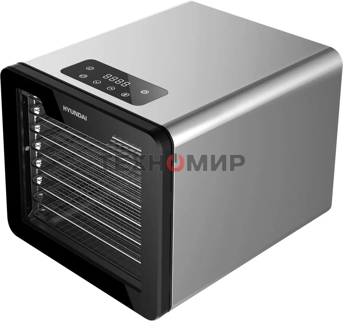 Сушка для фруктов и овощей Hyundai HYFD-8802 14под. 600Вт серебристый
