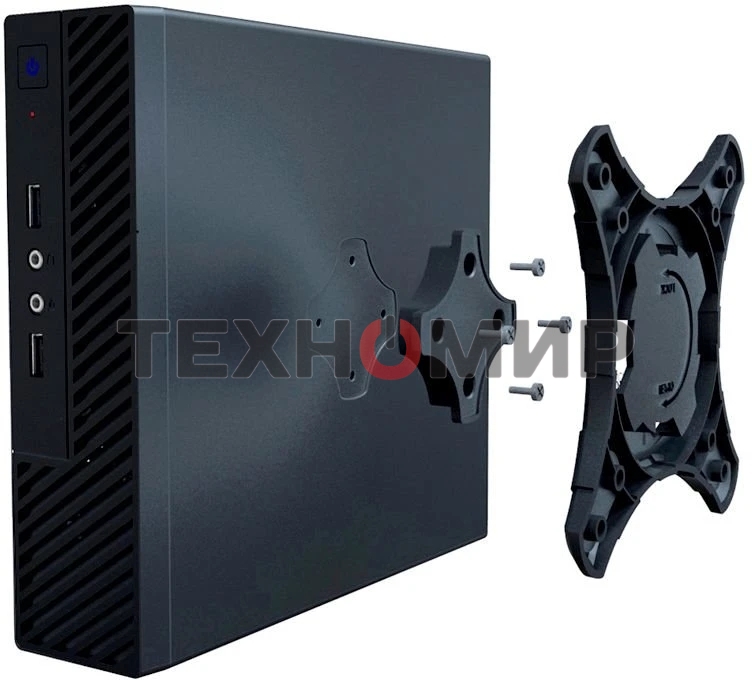 Компьютерный корпус Slim Case Powerman ME100S-BK front fan 4cm, 120W adapter, Mini ITX, VESA