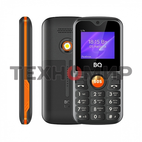 Мобильный телефон BQ 1853 Life черный/оранжевый