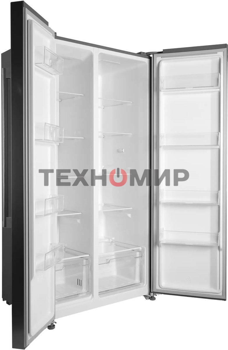 Холодильник Hyundai CS55023F нержавеющая сталь двухкамерный 347/185 л морозилка слева, No Frost, Side by Side