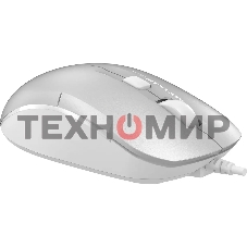 Мышь проводная A4Tech Fstyler FM26S серебристый/белый, 1600 dpi, USB, кнопки - 4