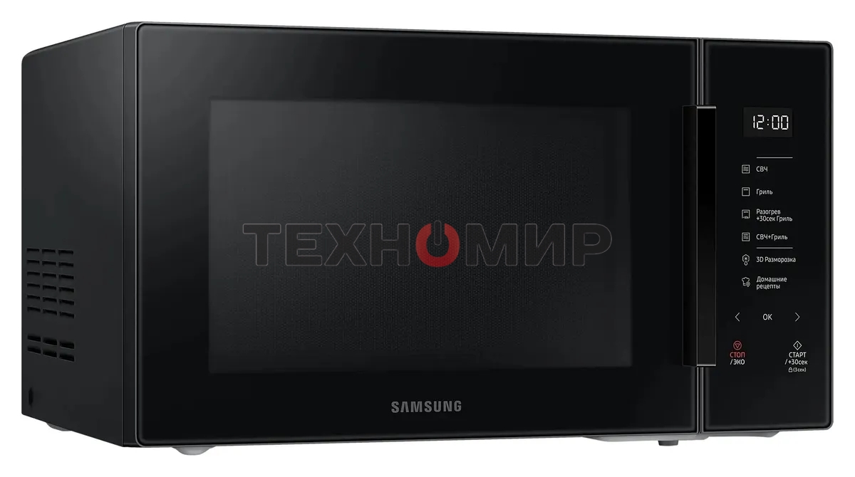 Микроволновая печь Samsung MG30T5018AK/BW черный, 30 л, 900 Вт, переключатели - сенсор