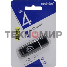 Флешка USB Smartbuy Glossy series black (SB4GbGS-K), 4Gb, USB 2.0, R/W 25/15, черный