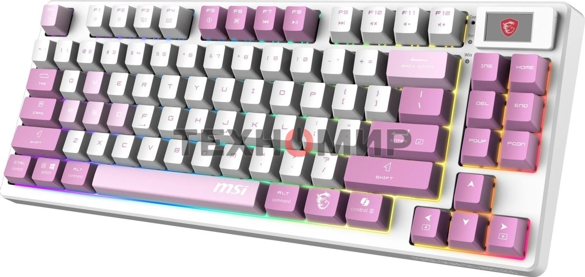 Клавиатура MSI Forge GK600 гибридная, Bluetooth, радиоканал, белый