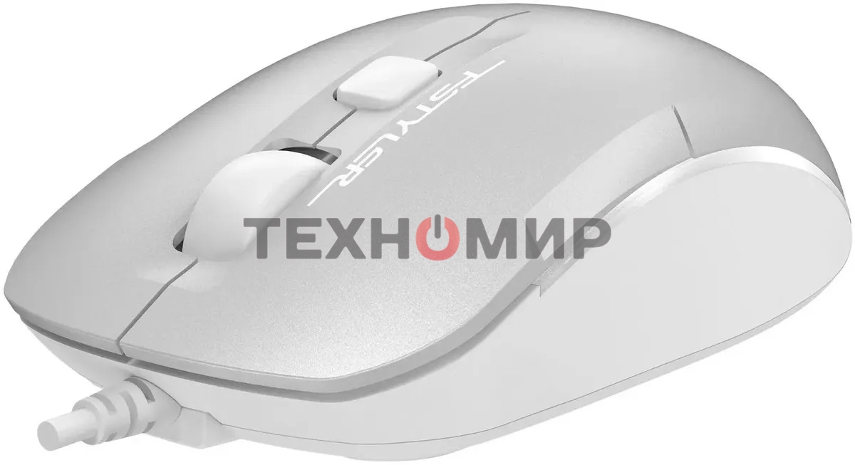 Мышь проводная A4Tech Fstyler FM26S серебристый/белый, 1600 dpi, USB, кнопки - 4