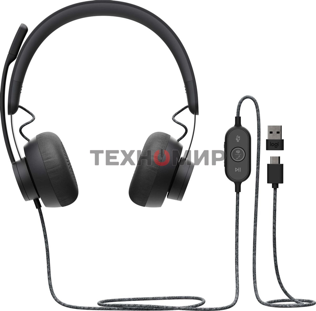 Гарнитура проводная Logitech Headset Zone Wired Teams Graphite