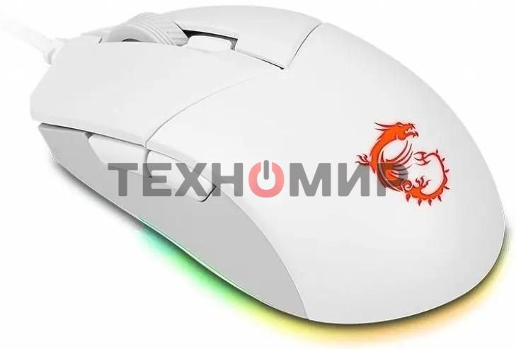 Мышь проводная MSI Clutch GM11 белый, 5000 dpi, USB, кнопки - 6