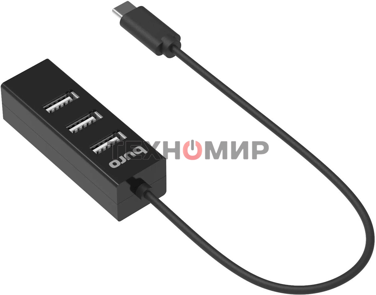 Разветвитель USB-C Buro BPH-C-1906 4порт. черный