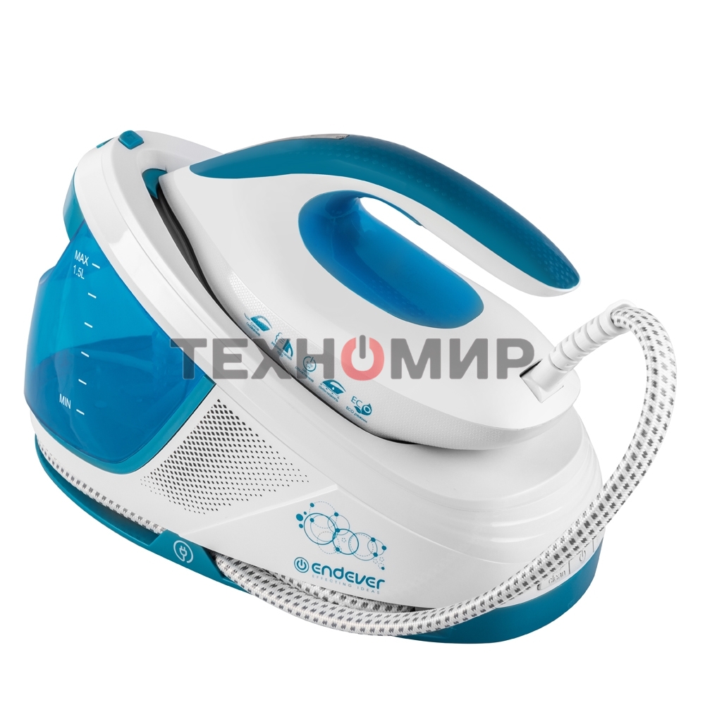 Парогенератор электрический ENDEVER Delta-450, белый/голубой, мощность 2800 Вт, подача пара 150 г/мин, макс. пар удар до 400 г/мин, 2 шт/уп