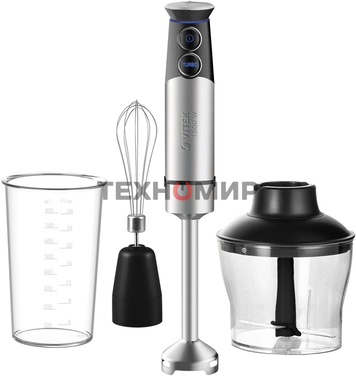 Блендер погружной Vitek VT-3411 1500 Вт, стальной/черный