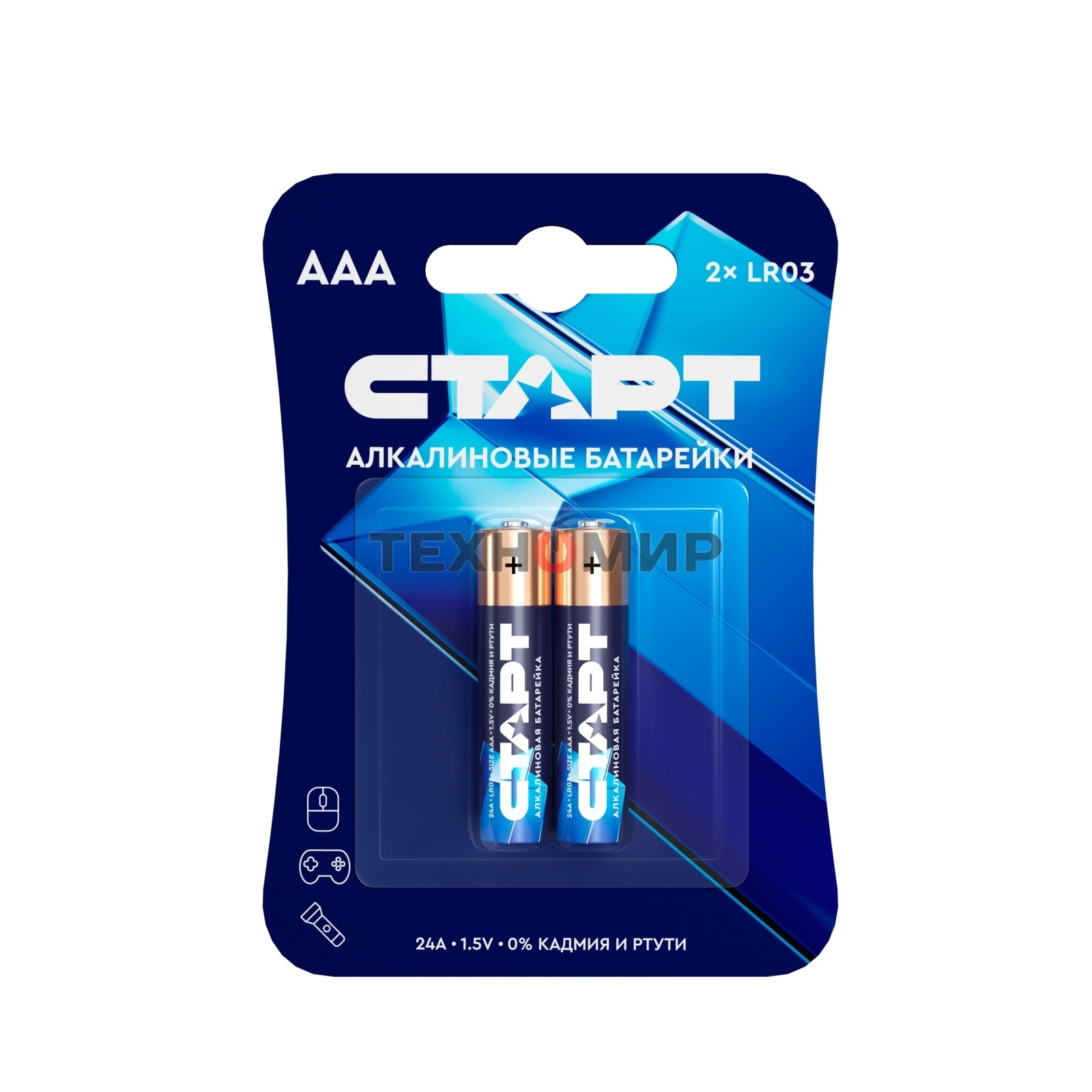 Батарейки СТАРТ LR03-BL2 BLUE 40/720, AAA, 2 шт. в блистере