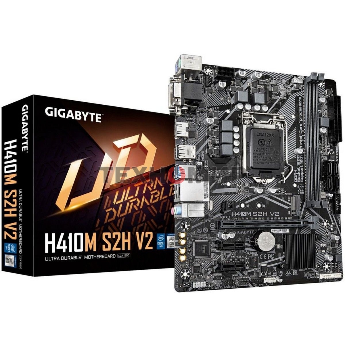 Материнская плата Gigabyte H410M S2H V2 2.1, LGA 1200, Intel Q470, 2xDDR4, 4xSATA, 1xM.2, 1xPCIe 3.0 x16, 2xPCIe x1, 1xHDMI, 1xDVI-D, 1xVGA, 1x 1Gb LAN, 2xUSB-A 3.2 Gen 1, 4xUSB-A 2.0, 3x3.5 мм, 7.1, mATX