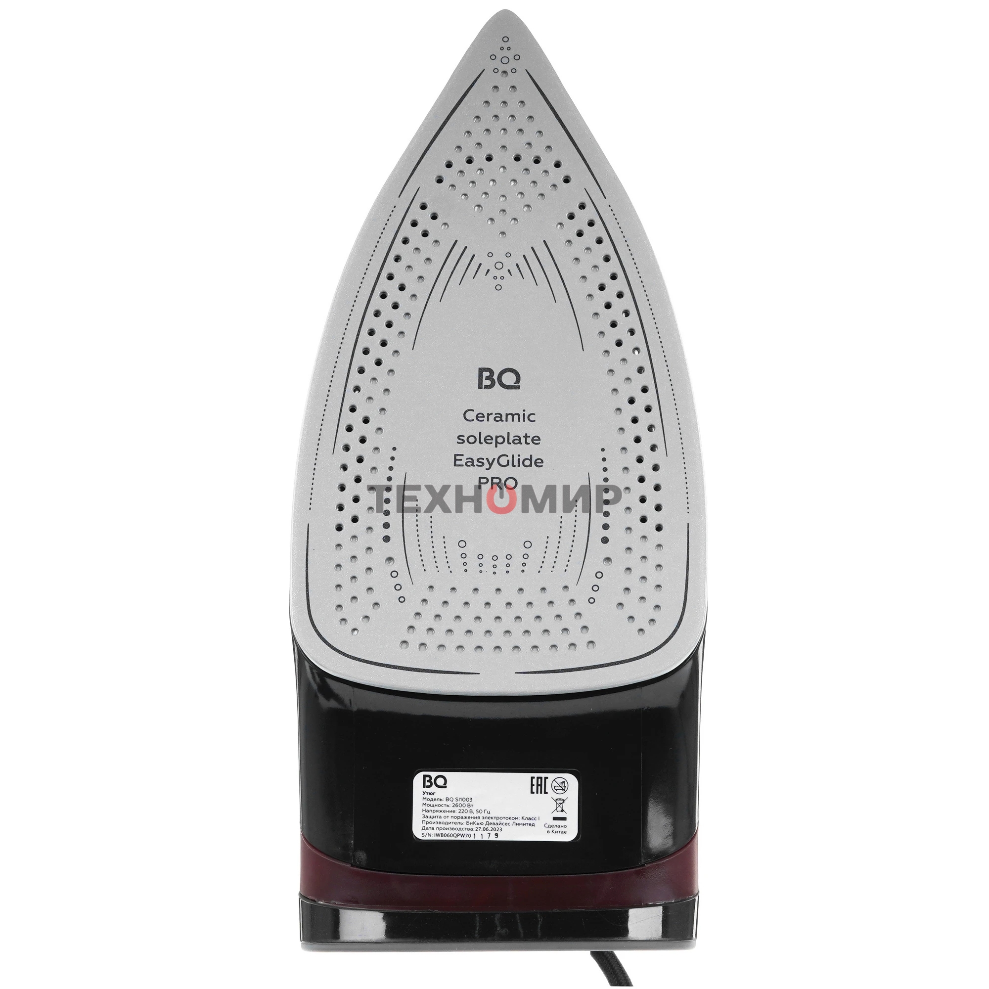 Утюг BQ SI1003 черный/винный/красный, 2600 Вт, 35 г/мин, 160 г/мин, 360 мл