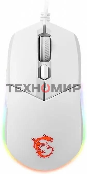 Мышь проводная MSI Clutch GM11 белый, 5000 dpi, USB, кнопки - 6