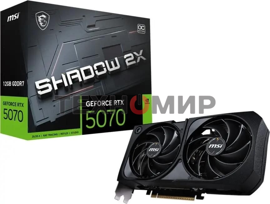 Видеокарта MSI RTX 5070 SHADOW 2X OC 12Gb GDDR7 192bit 3xDP HDMI 2FAN RTL