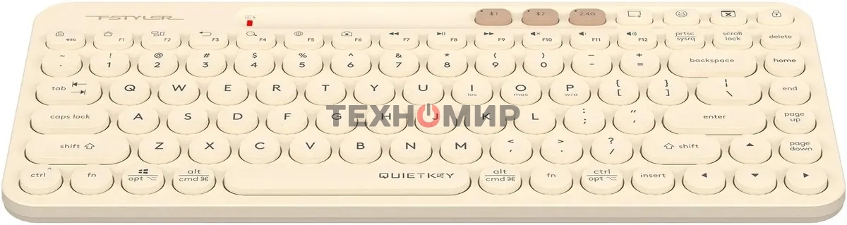 Клавиатура беспроводная A4Tech Fstyler FBK36C AS, USB, Bluetooth/Радиоканал, бежевый