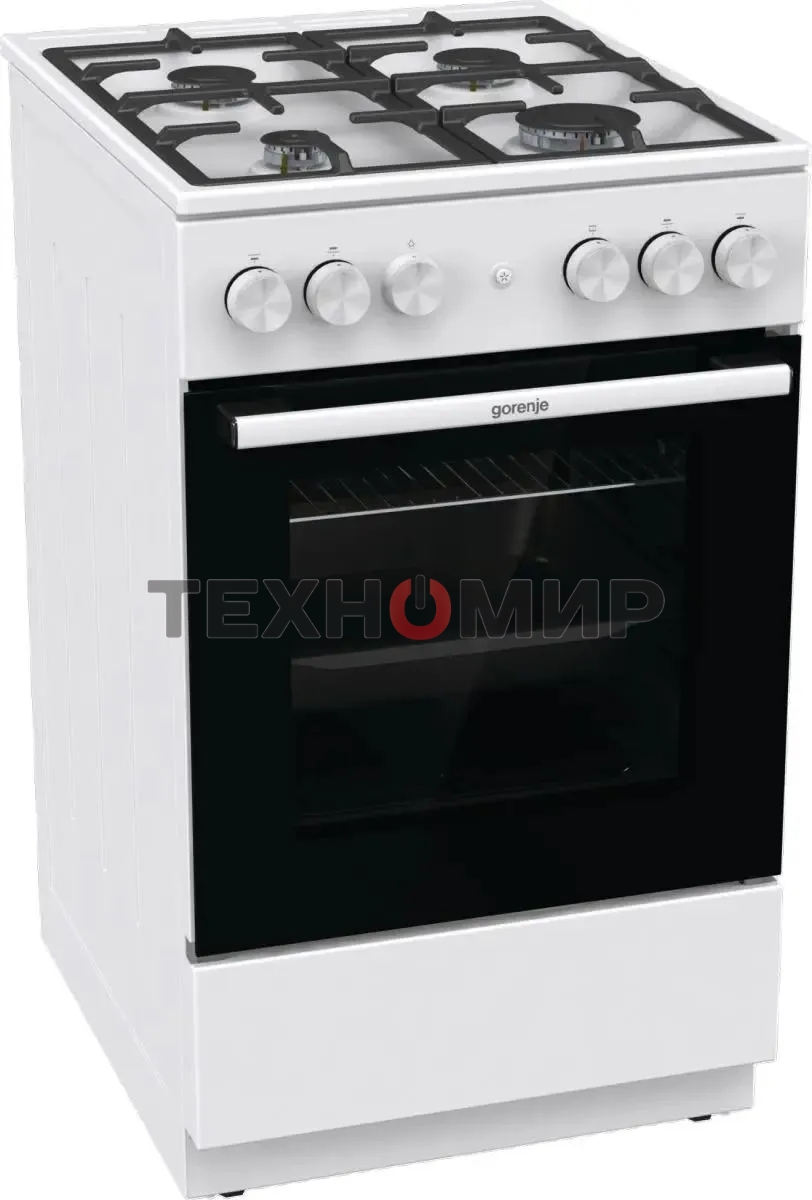 Плита газовая Gorenje GG5A11WF белый, конфорок 4 газовых, духовка 70 л, 50 см x 85 см x 59.4 см