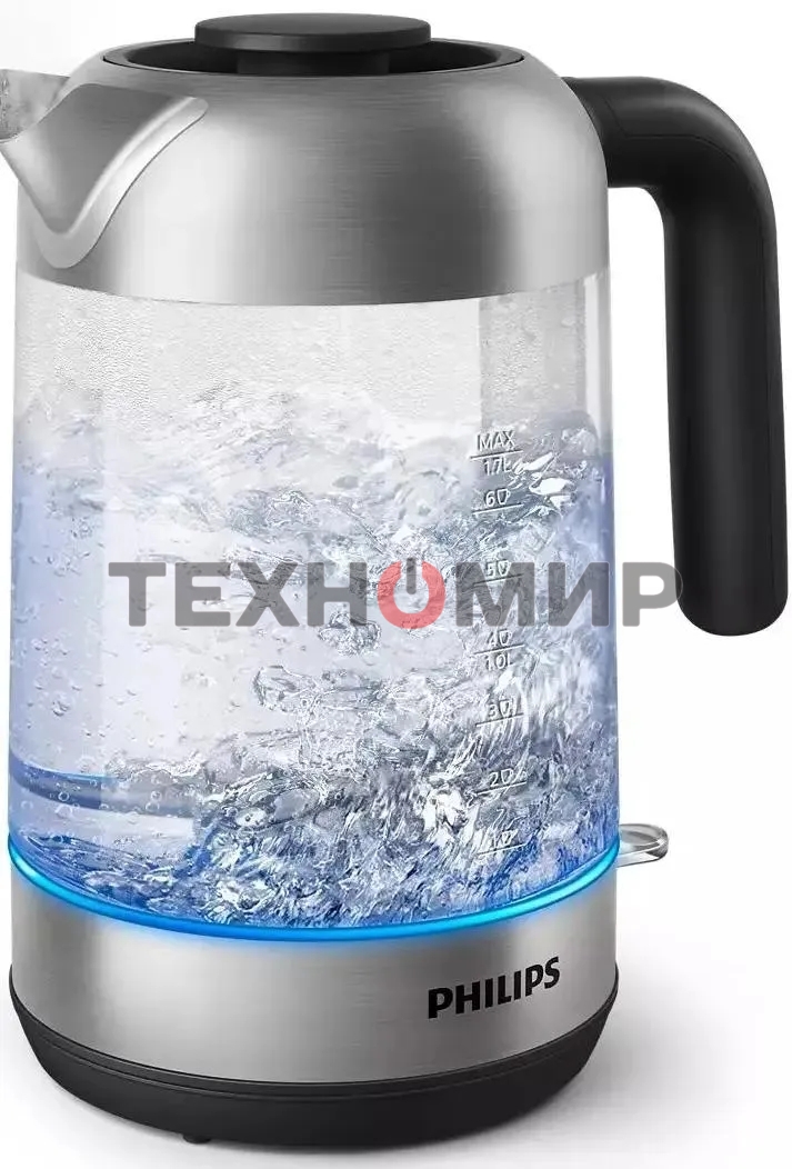 Чайник электрический Philips HD9339/80 1.7 л, 2200 Вт, прозрачный (корпус: стекло)