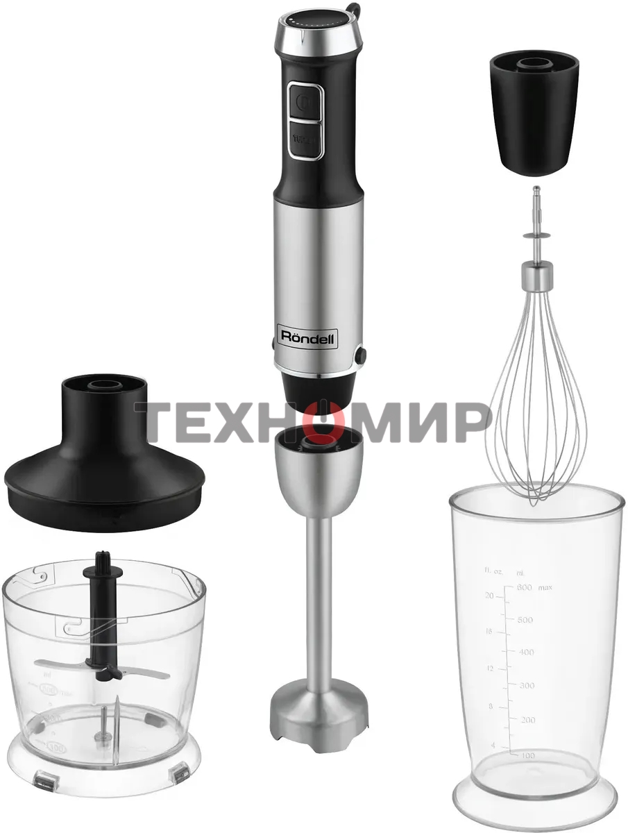 Блендер погружной Rondell RDE-1306 1200 Вт, черный/серебристый