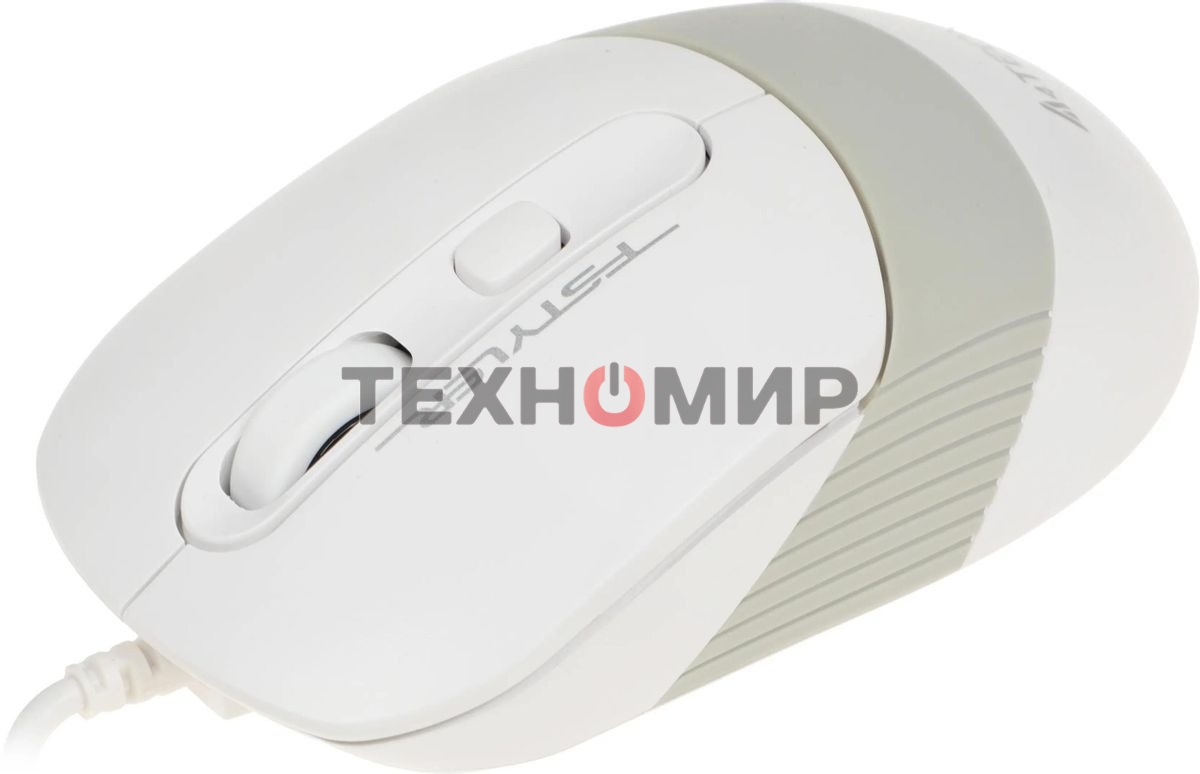 Мышь проводная A4Tech Fstyler FM10 белый/серый, 1600 dpi, USB, кнопки - 4