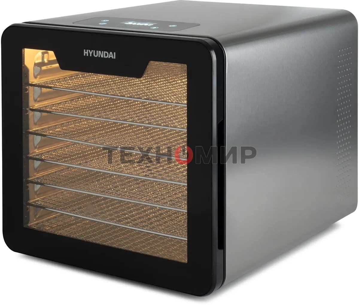Сушка для фруктов и овощей Hyundai HYFD-8802 14под. 600Вт серебристый