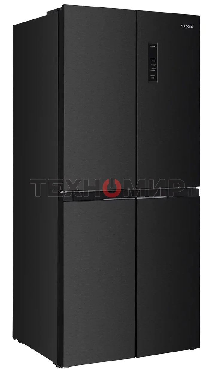 Холодильник Hotpoint HFL4 522I XBR черный трехкамерный 266/160 л морозилка снизу, No Frost, Side by Side