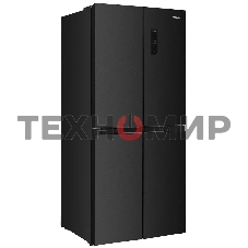 Холодильник Hotpoint HFL4 522I XBR черный трехкамерный 266/160 л морозилка снизу, No Frost, Side by Side