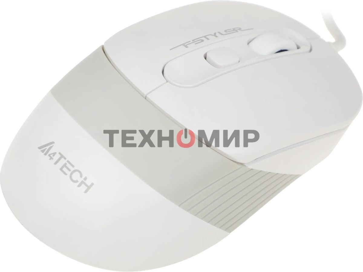 Мышь проводная A4Tech Fstyler FM10 белый/серый, 1600 dpi, USB, кнопки - 4