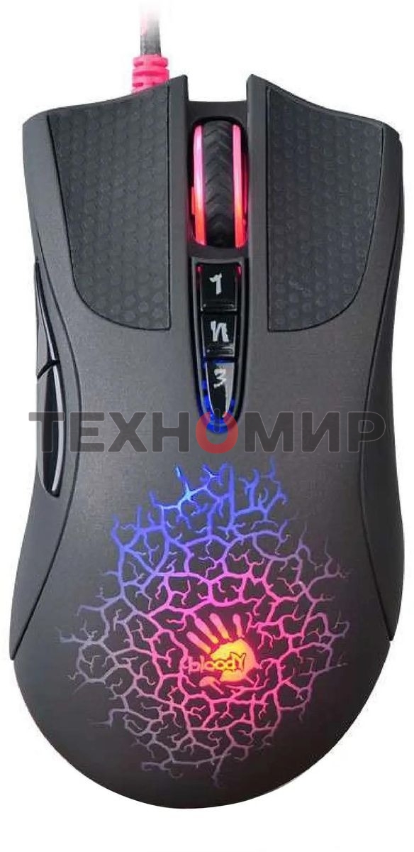 Мышь проводная A4Tech Bloody A90 черный, 6200 dpi, USB, кнопки - 8