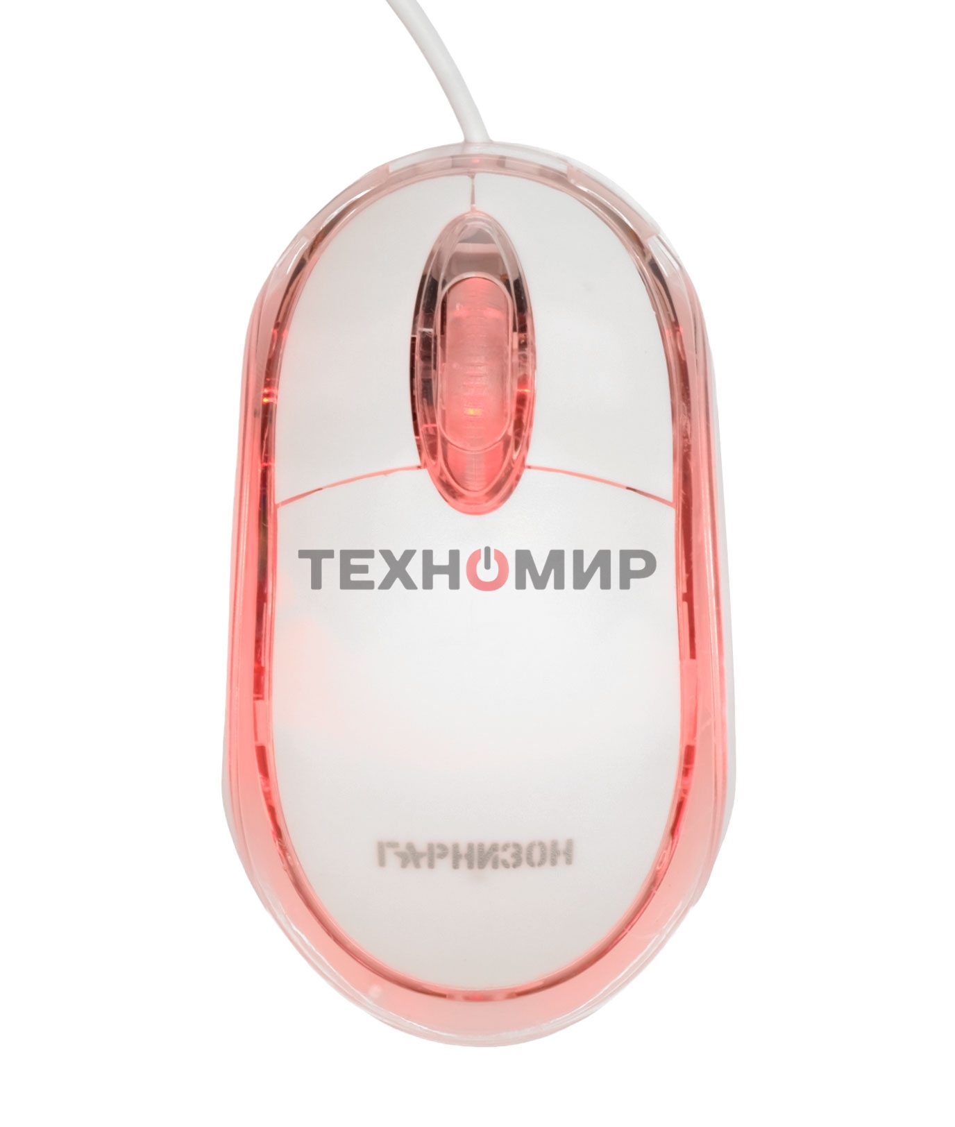 Мышь проводная Гарнизон GM-100W белый, 1000 dpi, USB, кнопки - 3