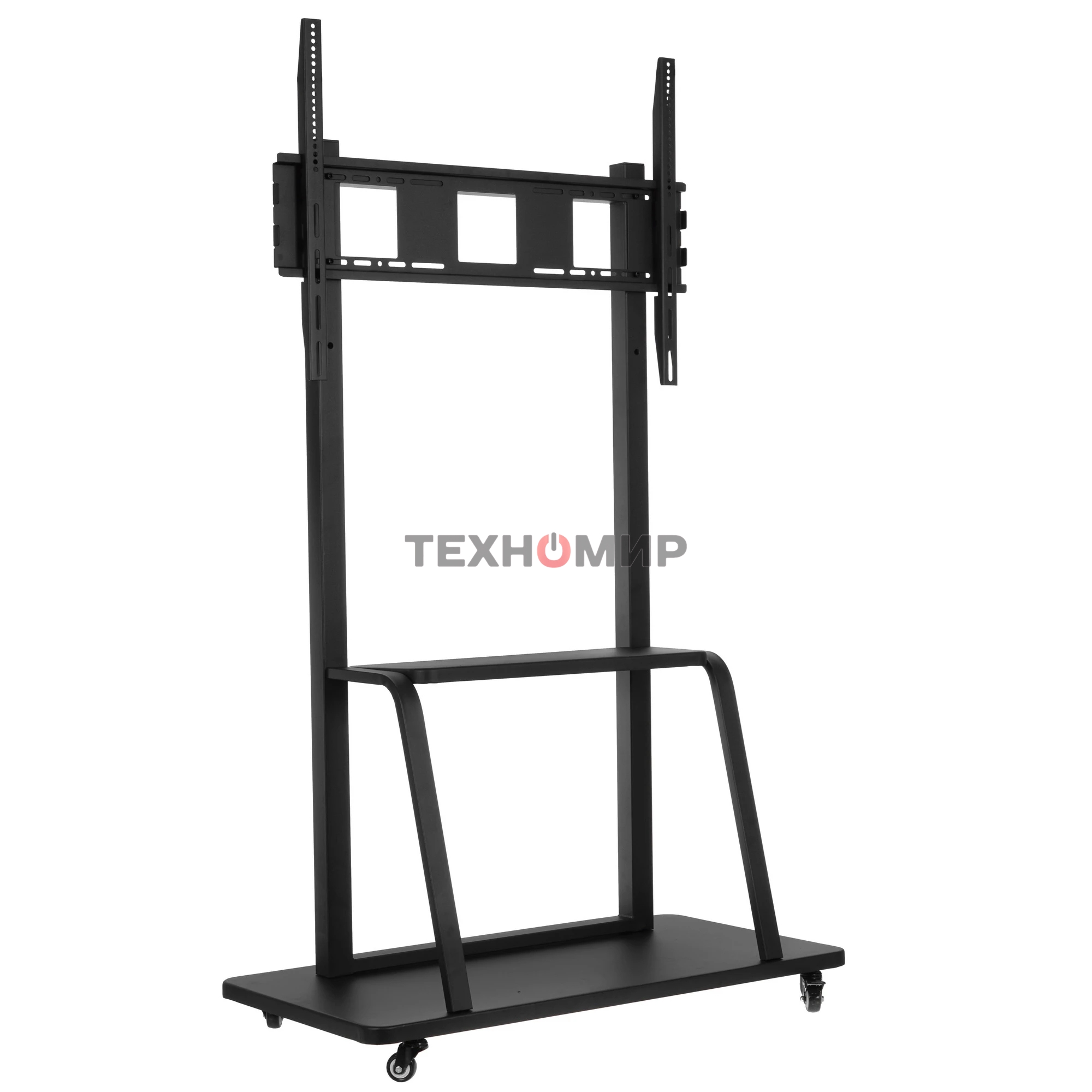 Мобильная стойка Wize Pro M86 для широкоформатных и интерактивных панелей 42 90, Max VESA 800x600 мм, высота 183 см, вертикальная регулировка, полка для медиаплеера, до 150 кг, черный