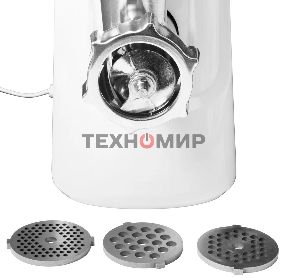 Мясорубка электрическая Starwind SMG3120 белый, 1500 Вт, 2.0 кг/мин, реверс, защита от перегрузки, насадки - 5
