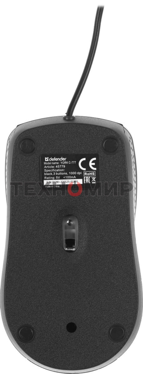Комплект клавиатура+мышь Defender York C-777 проводной, USB, 1000 DPI, чёрный